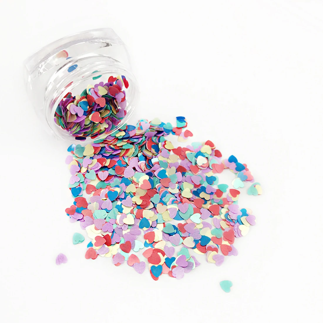 

5 Colors Ultra-thin Mixed Color Heart Shape Shiny Nail Flakes Pink Purple Tips Sequins Glitter Manicure Nail Art Paillette