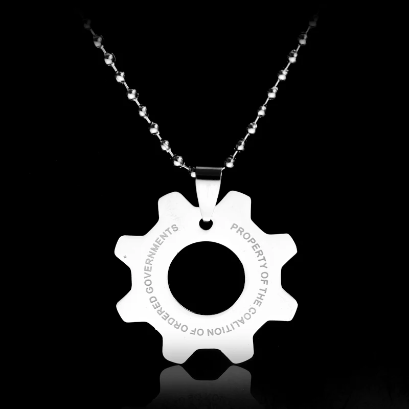 

Hot Sale Movie Series Zinc Alloy Gear Torque Collier War Machine Logo Fashion Necklace For Men Women Fans Necklace Dropshipping