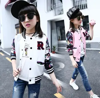 

Girls'Outerwear 2019 Children's Clothes Spring and Autumn New Kids' Korean Leisure Long Sleeve R Baseball Suit