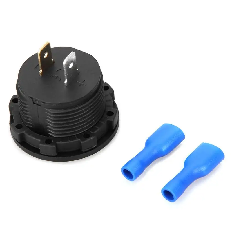 Car Truck Motorcycle DC Voltmeter Voltage Meter Blue LED Digital Display 12-24V