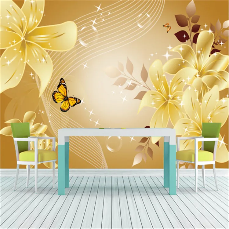 

Luxury European Style Flowers & Butterfly Photo Wallpaper Wall Mural Non-woven Canvas Vintage ROOM DECOR Nursery Bedroom Hallway