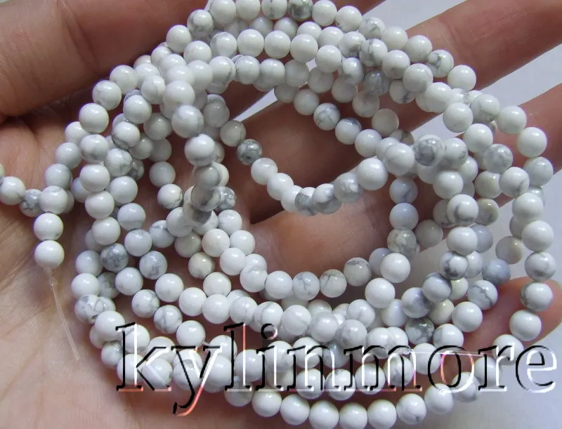 3 пряди 4 мм 6 мм howlite Круглые Бусины 15''