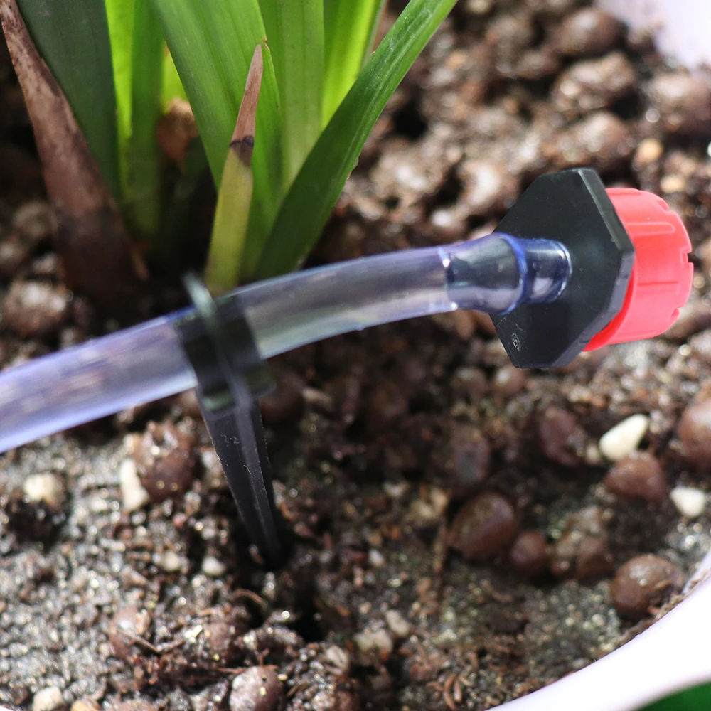 DIY Drip Irrigation System Automatic Watering Garden 4/7mm Transparent Hose Adjustable Red dripper Micro Drip Watering Kits DIY Drip Irrigation System Automatic Watering Garden 4/7mm Transparent Hose Adjustable Red dripper Micro Drip Watering Kits