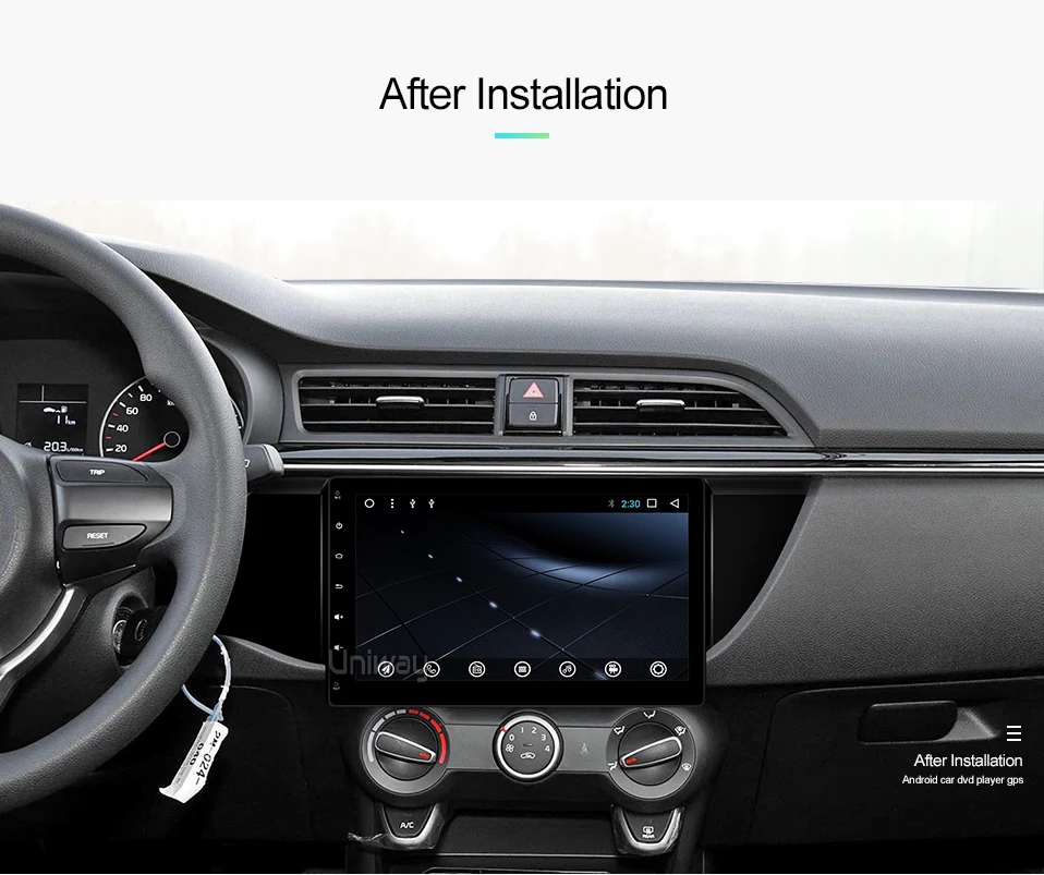 Perfect uniway A17K21071 2G+32G Octa 8 core  android 8.1  car dvd for kia k2 rio 2016 2017 multimedia car radio gps 6