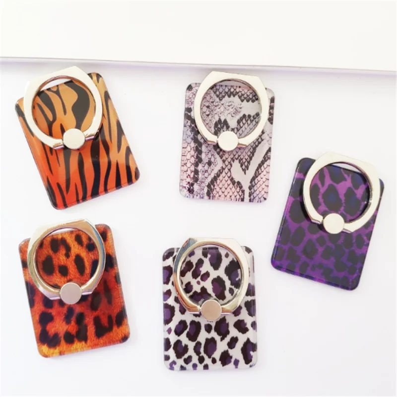 

360 Degree Reuse Leopard Tiger Zebra Pattern Finger Ring Smart Phone Stand Holder Mobile Phone Holder Stand For iPhone All Phone