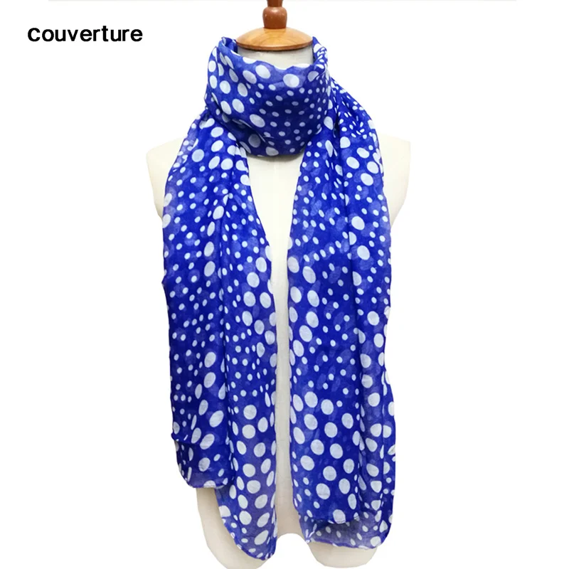 

Couverture women polka dot print scarf fashion cachecol female cotton scarves shawls