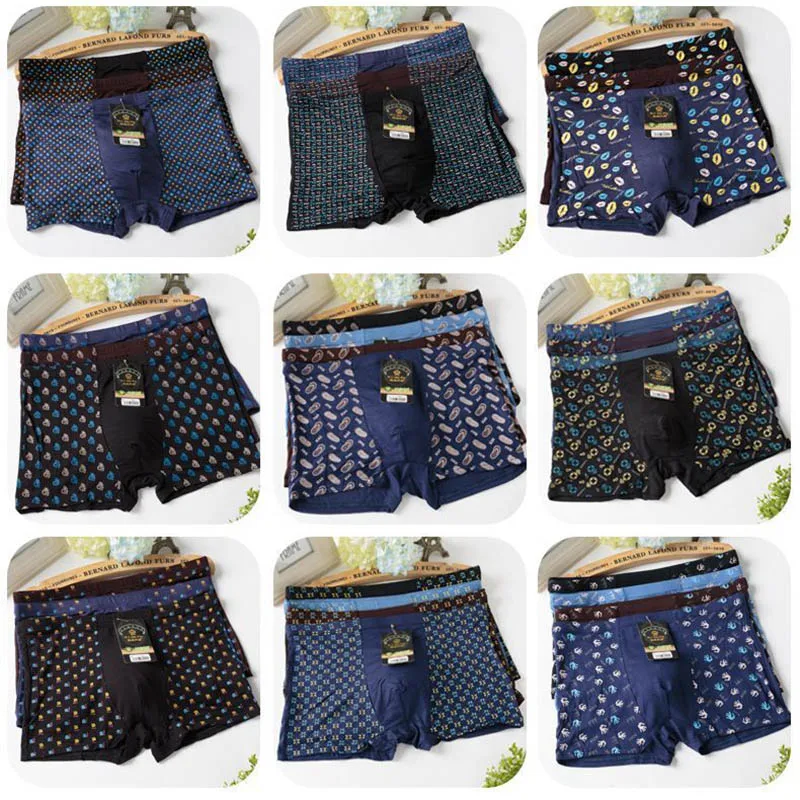 

5PCS Men Soft Boxers Silky Underwear Trucks Boxer Underpants Print Panties Man Male Homewear Underpants Shorts Boxer Pack/Lot
