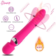 7 Speed Heating Vibrator Rotation thrusting dildo AV Magic Wand Massager G spot Vibrators Clit Stimulator sex toys for Women