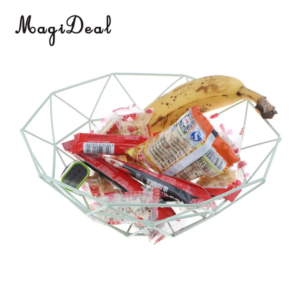 MagiDeal Iron Wire Fruit Basket Bowl Food Serving Basket Candy Biscuit Snack Holder, Apples Orange Bananas Basket
