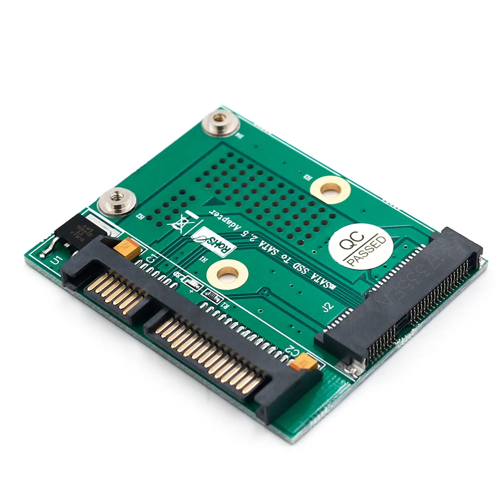 

mSATA to SATA 2.5" Adapter Converter Card SSD Metal Extension Bracket 3.3V LED Computer Components for Full-Mini Half-Mini Card