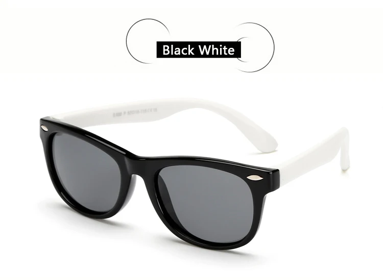 WarBLade для безопасности ребенка Покрытие Солнцезащитные очки TR90 гибкие очки Детские поляризованные UV400 очки оттенки младенческой oculos de sol - Цвет линз: black white