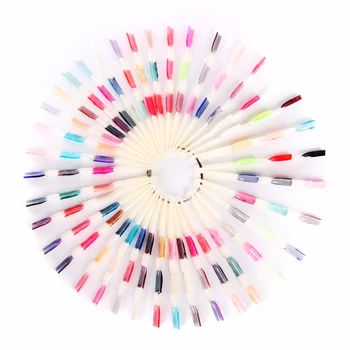 

New 150Tips 3 Knots Nail Art Display Board Nails With Ring Salon Tool Makeup Chart Color Sample Practice Fan Nail Polish Display