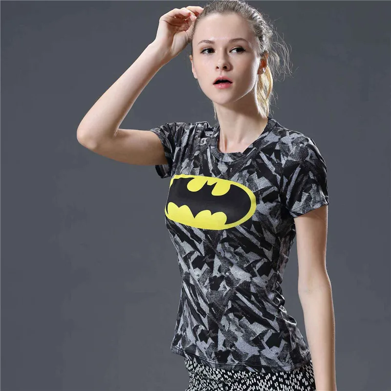 6  Superman VS Batman Compression Shirt 3D Printed T shirt Women Novelty Short Sleeve Crossfit Tops Female Cosplay Costume For Lady