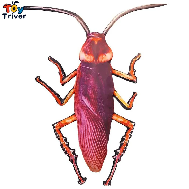 Simulation Cockroach Blackbeetl Plush Toy Stuffed Insect Doll Pillow Cushion Funny Creative Birthday Gift Shop Home Decoration 1pc 40cm creative plush toast bread pillow toy stuffed bread cushion funny toast bread pillow for pets birthday gift decoration