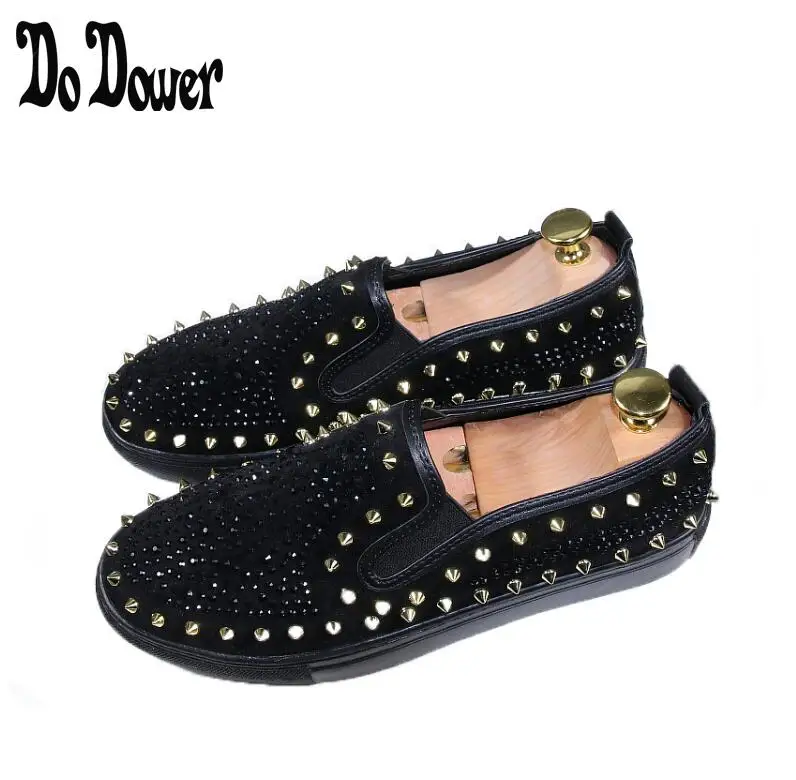 De Rivets Rouge chaussures Spike rouge Appartements Mode 2019 Mocasines Noir Crin Chaussures Zapatos Rivet Mocassins clouté Noir Hombre Designer Hommes EAvnq