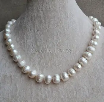 

Wholesale Pearl Jewelry - White Color 18 Inches 11-12.5mm Genuine Freshwater Pearl Necklace , Wedding Bridesmaids Gift