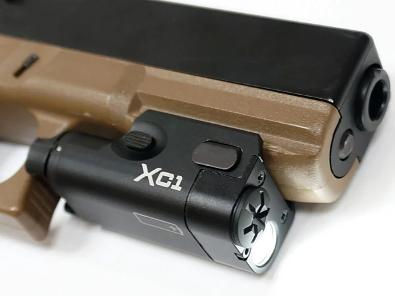 Tactical Ultra Light Compact Pistol Revólver Lanterna Paintball Airsoft Militar Caça Luz Arma Cqc Xc1 2 Cheap Luzes de armas