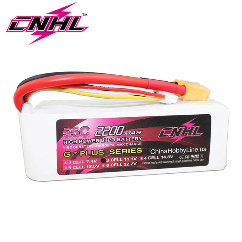 2 шт CNHL G+ плюс 2200 mAh 3 S 11,1 V 55C Lipo батарея