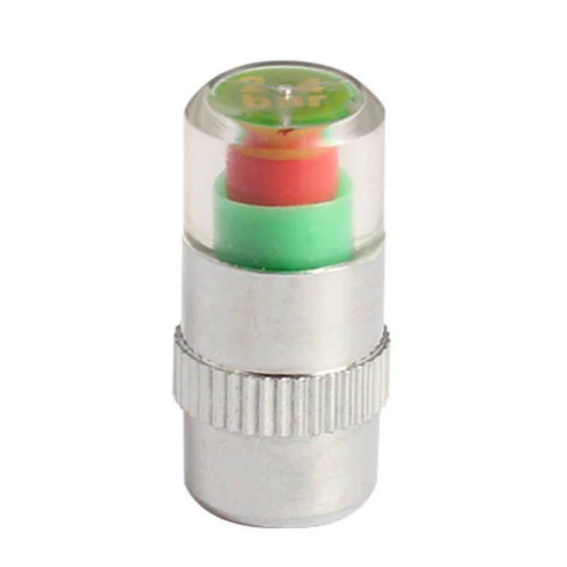 

4 X Car Tyre Valve Stem Cap With Pressure Indicator Monitor Sensor Bike - 38PSI