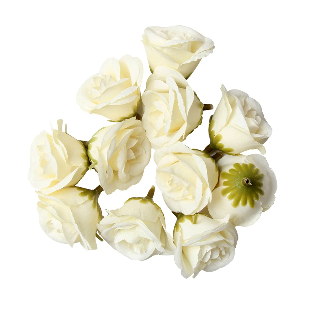 New Hot Sale 10pcs Decorative Artificial Silk Rose Flower Head for Wedding Party Home Decor Photo Albums DIY Hats Clothes Favors