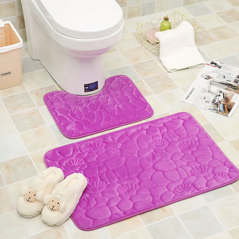 2 шт., современный коврик для ванной комнаты, u-образный коврик для ванной комнаты, коврик для туалета, нескользящий коврик, впитывающий воду, коврик для ванной, tapis salle de bain