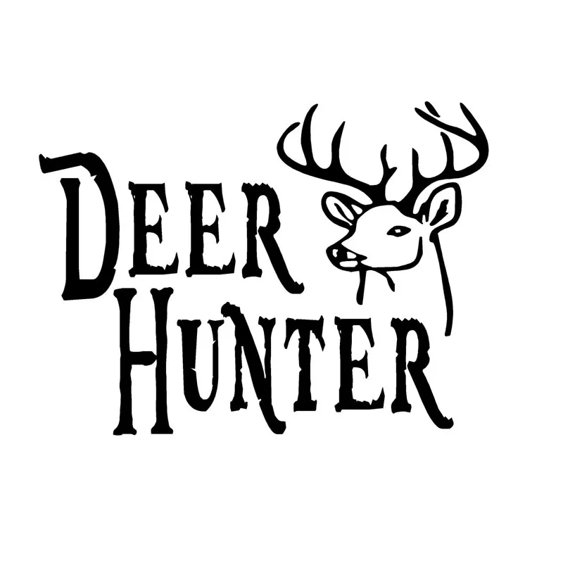 

12.7CM*9.3CM Deer Hunter Decal Buck Head Hunting Car Sticker Car Stylings And Decals Black Sliver C8-0495