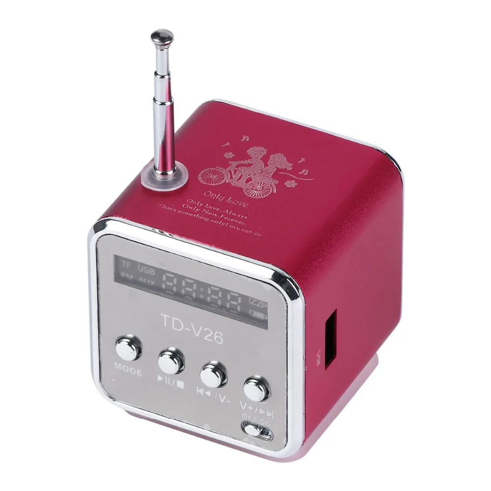 Портативный мини динамик TD V26 Micro SD TF s музыкальный плеер MP3 FM радио USB стерео ПК для