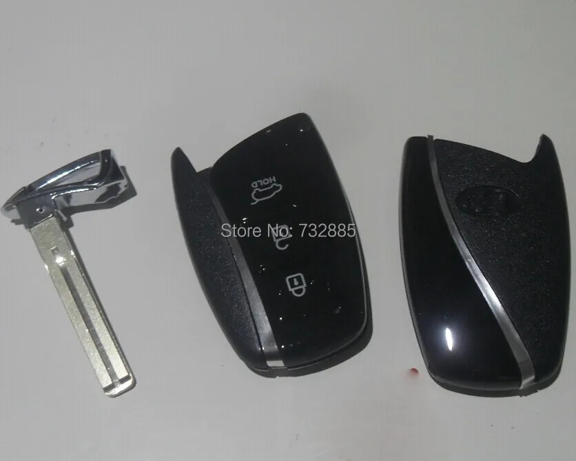 Replacement 3 Buttons Smart Remote Key Shell For Hyundai Santa Fe, IX45,Gerui Equus Uncut Blank Blade FOB  Case