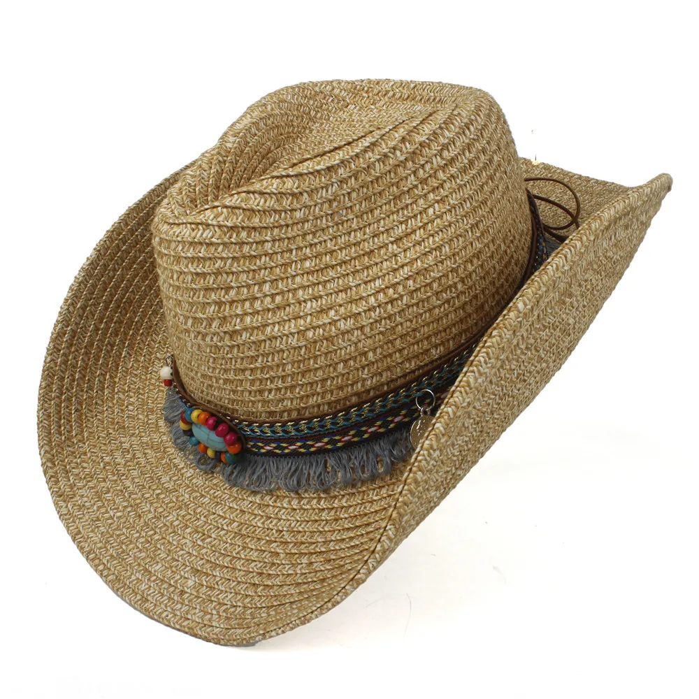 womens straw cowboy sun hat