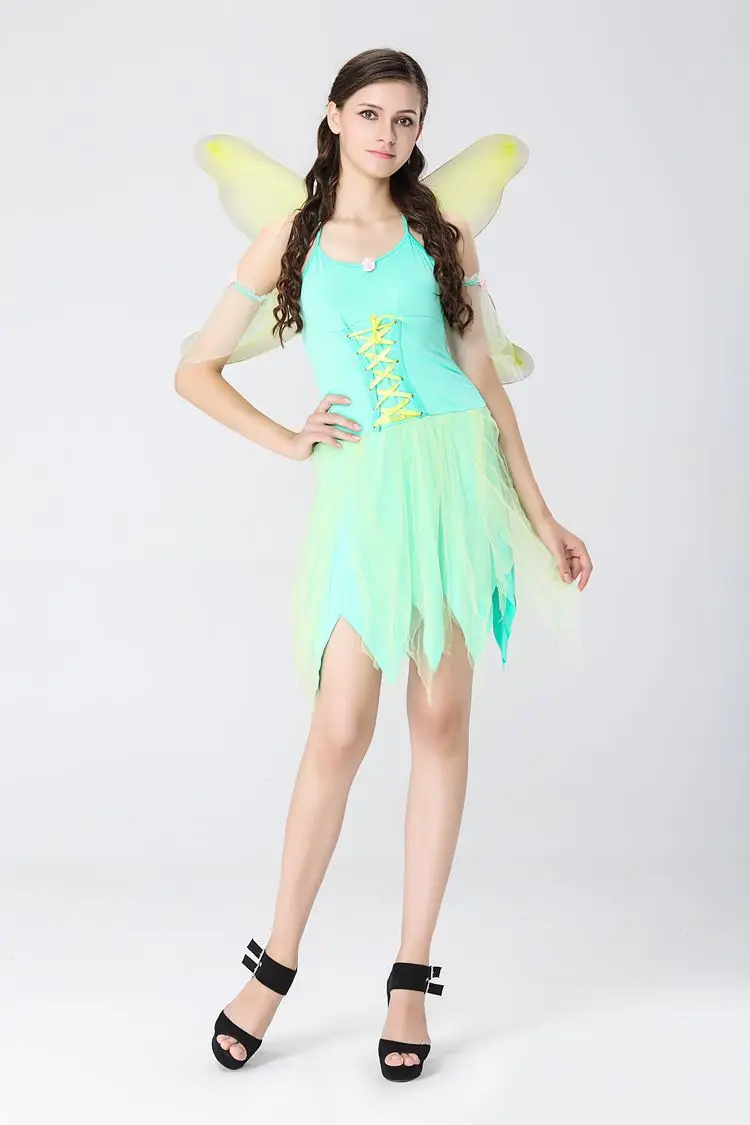 halloween costumes adult women the wizard of oz green forest woodland elf fairy costume tinkerbell garden fairy cosplay dress