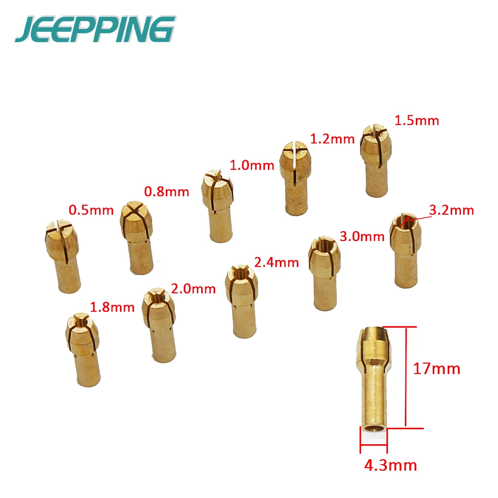 10 PC Dremel Tools Accessories Mini Drill Brass Collet Chuck 4.3mm