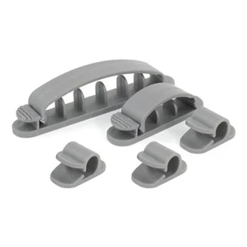 

YOC-5* Sale Grey Plastic Computer Networking Wire Cord Cable Clip Organizer 10 in 1