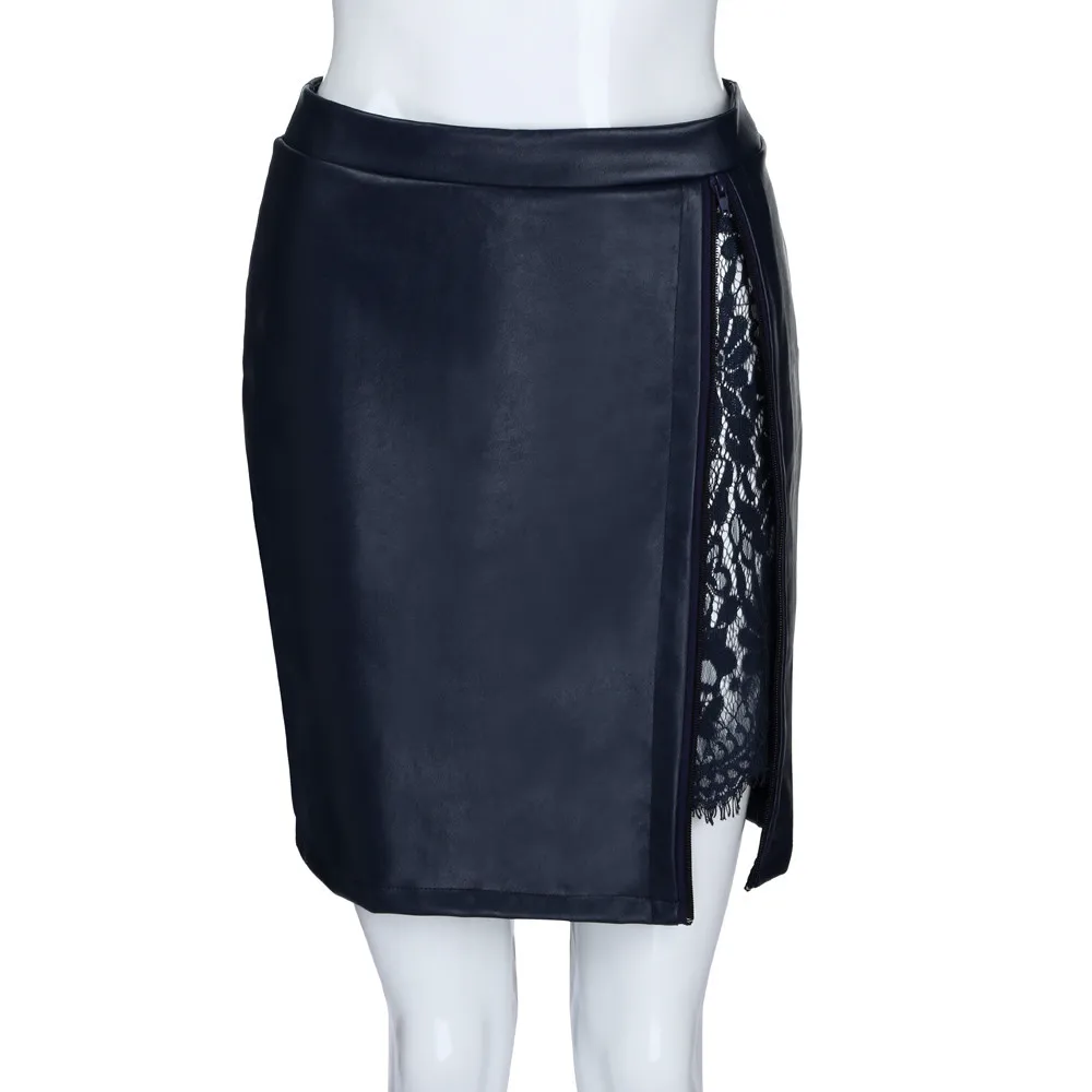 

Women Fashion Summer skirts Girls Leather Lace Uniform Pleated Package Hip Flared Skirt Female Bodycon Party Casual Skirts 2019