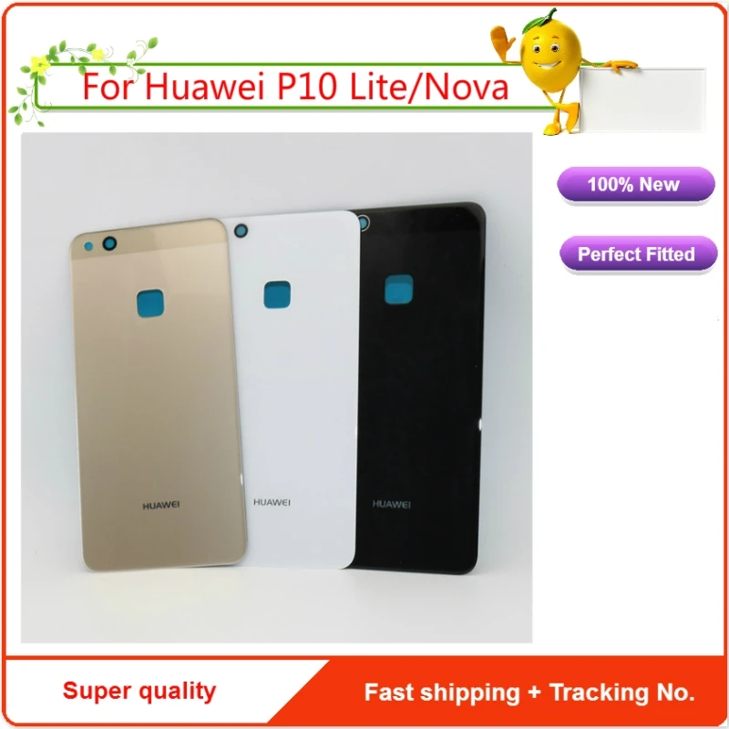 100% Оригинальный 3D Аккумулятор стеклянная задняя крышка для Huawei P10 Lite/Nova Lite дверь