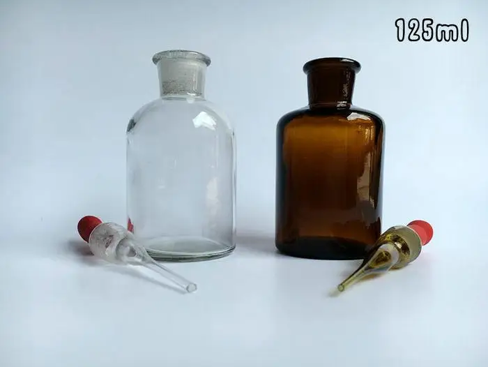 125ml прозрачный Стекло бутылочка для лабораторий пластиковый флакон-капельница lab поставщиков