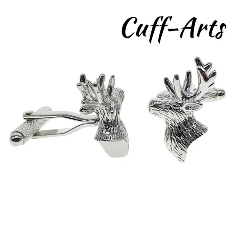 

Cuffarts Cufflinks Mens Cute Fashion Silver Deer Head Cuff Links Anniversary Gift Wedding Party Jewelry Cufflinks C10056