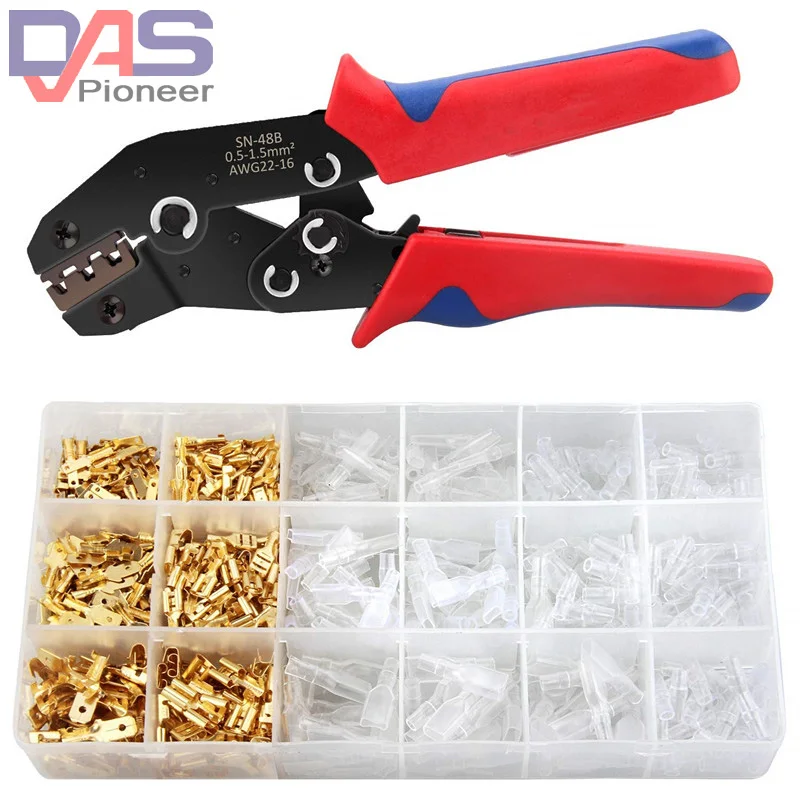 

Terminals Crimper Kit Self-Adjusting Automatic Terminal Ratchet Wire Terminals Crimping Tool of AWG26-16(0.5-1.5mm2)