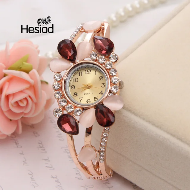 Hesiod Wedding Party Water Drop Crystal Bangle Bracelet Watches for Women Vintag Hesiod Wedding Party Water Drop Crystal Bangle Bracelet Watches for Women Vintag