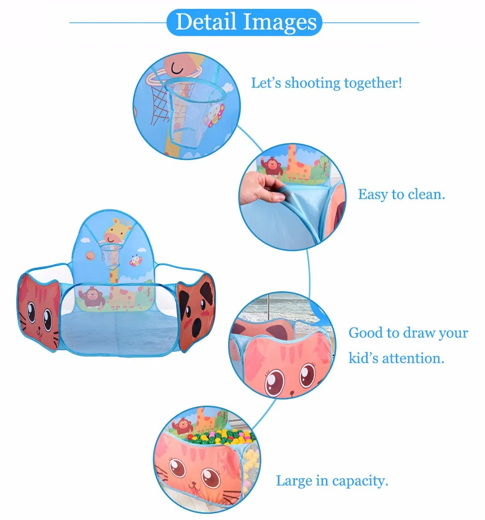 BAAOBAAB открытый мяч для помещений бассейн с игровой корзиной палатка портативный детский манеж Дети Безопасные Складные манежи игровой бассейн шары подарки