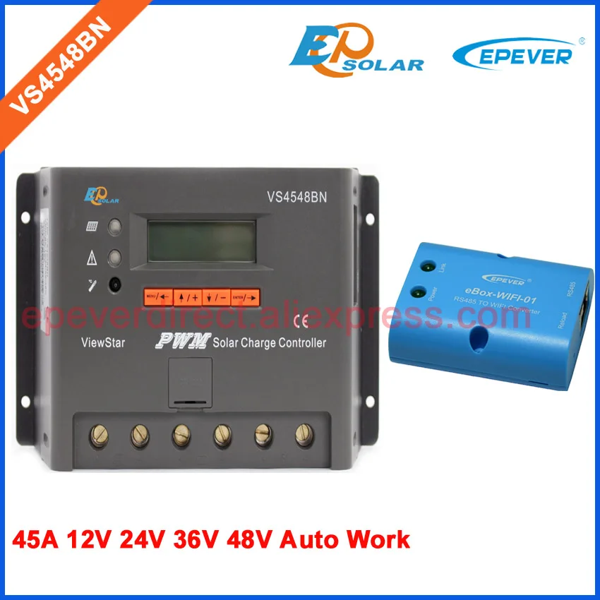 

eBOX-Wifi-01 Mobile Phone APP use solar charge controller VS4548BN 45A 45amp wifi box PWM EPEVER regulator