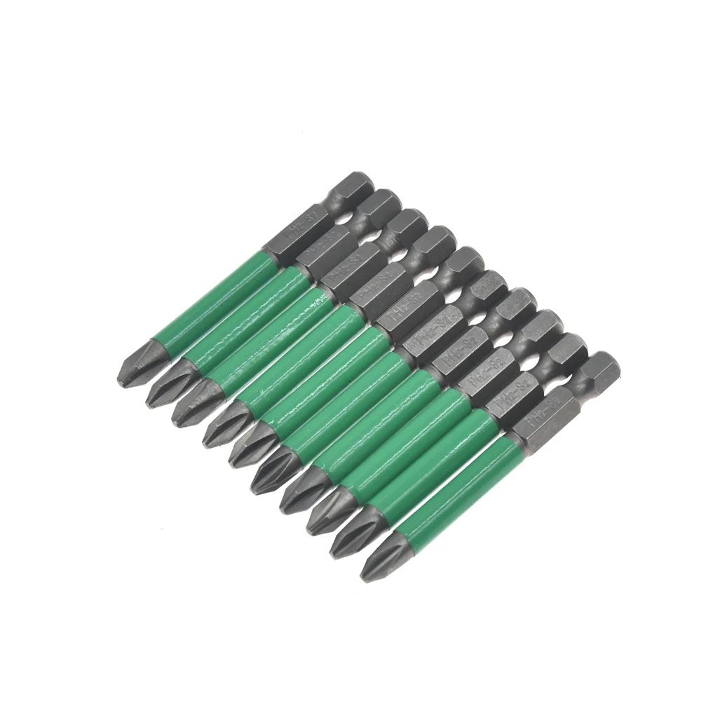 

10pcs 65mm PH2 Philips Screwdriver Bit Magnetic Anti Slip Impact 1/4" Hex Shank Screw Driver Bits Electric Power Tool Kit