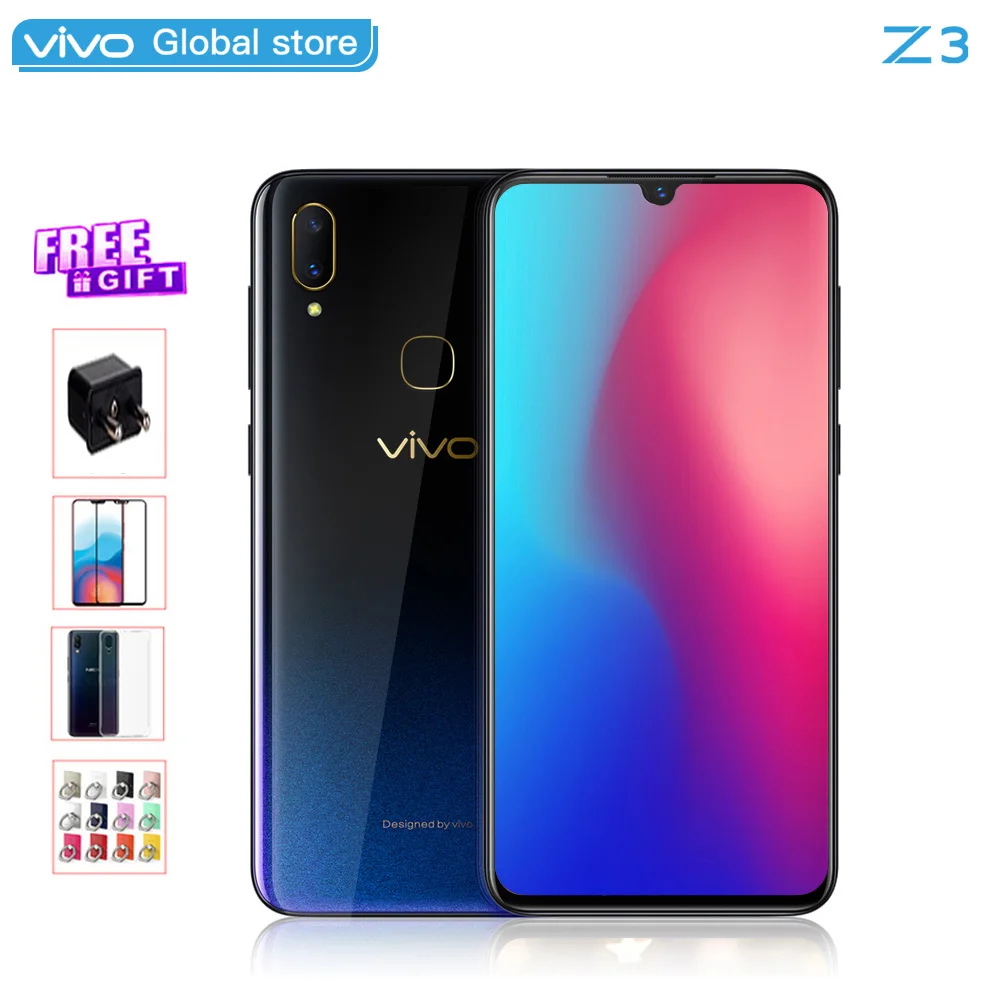 Мобильный телефон vivo Z3 Snapdragon 710 Octa Core Двойная камера LTE Android 8,1 4G/6G + 6 4G/128G 6,3 "FHD отпечатков пальцев, смарт-сотовый телефон