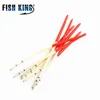 FISH KING 10pcs/lot 2 colours Peacock Feather Float  hard tail type fishing float bobber with rings for fishing ► Photo 3/6