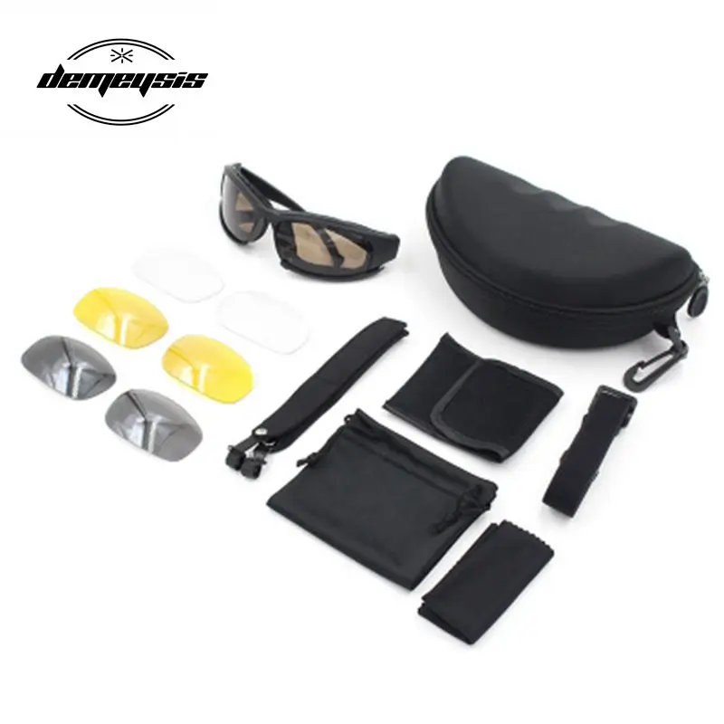 

Military Goggles Men's UV400 Protection Hiking Sungalsses Polarized Tactical Shooting Glasses Hunting Eyewear 4 Lenses