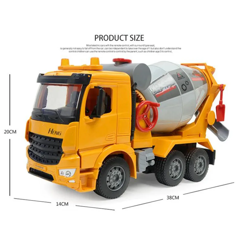 Misturador de Cimento Caminhão de Concreto Som e Luz Concreto Grande Inércia Simulação Criança Menino Brinquedo Carro Escala Caminhão Modelo Brinquedos 10 Brinquedos e hobbies