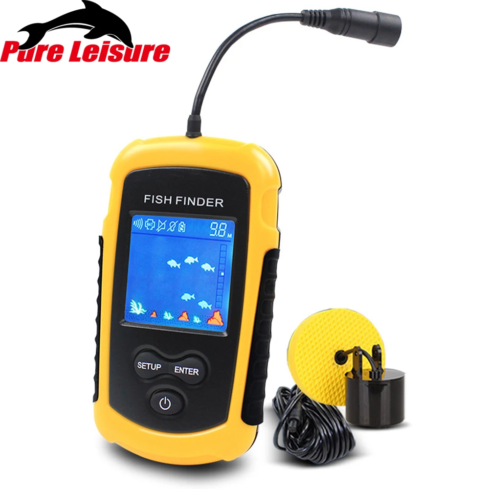 Pureleisure sondeur بيكي معدات الصيد ecosonda الفقرة pesca الكارب الأسماك السونار مكتشف إنذار الصيد 100 متر FF02