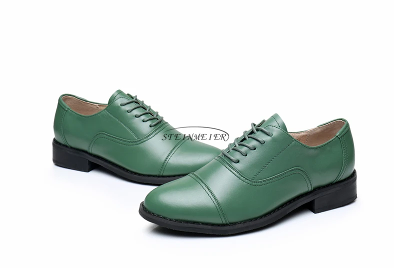 Женские дизайнерские винтажные туфли на плоской подошве из натуральной кожи американского размера 11 женские туфли-оксфорды ручной работы с круглым носком на меху красного, зеленого, синего, черного цвета