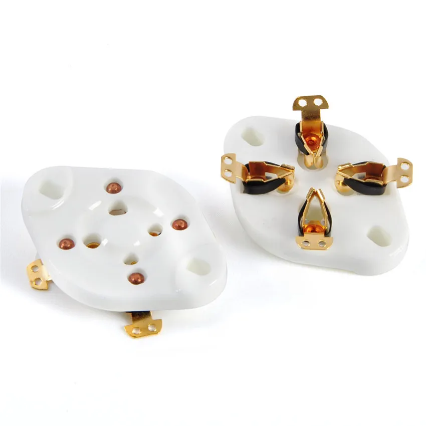 

2pc Gold Plate Ceramic 4pin U4A Base Tube Socket 300B 572B 811A for Tube Amp Audio DIY