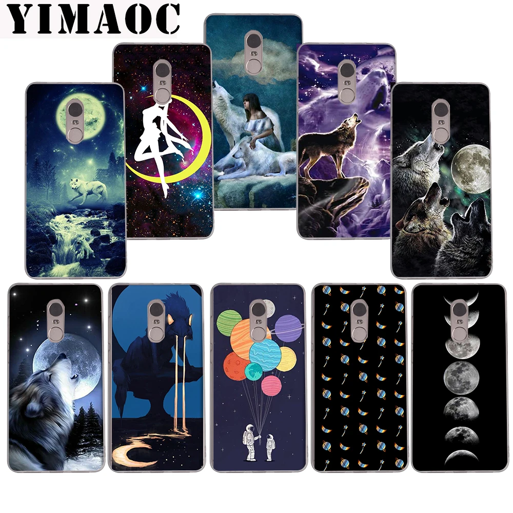 

YIMAOC 287z Wolf Moon Pattern Soft Case for Xiaomi Mi a1 a2 f1 6 8 lite se mix 2s Redmi 5 6 6a S2 Plus 5A Note 5 6 Pro 4 X