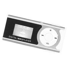 Мини-usb-зажим ЖК-дисплей MP3 плеера с светодиодный свет Поддержка 16 Гб мини SD карты памяти
